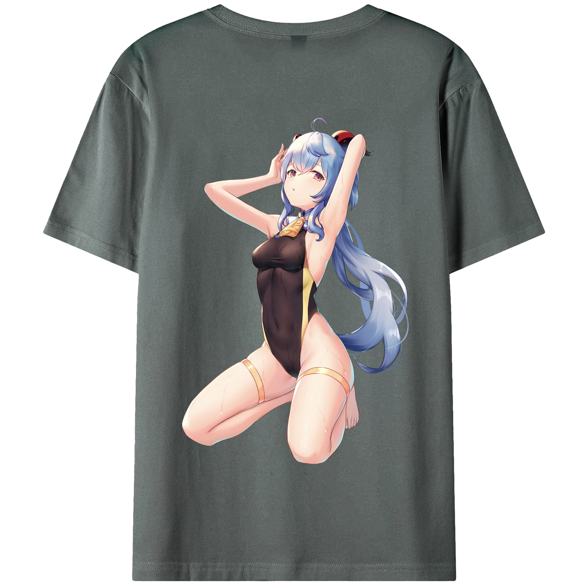 げんし神 甘雨 かんう genshin Ganyu 綿100％半袖Tシャツ（背面プリント）